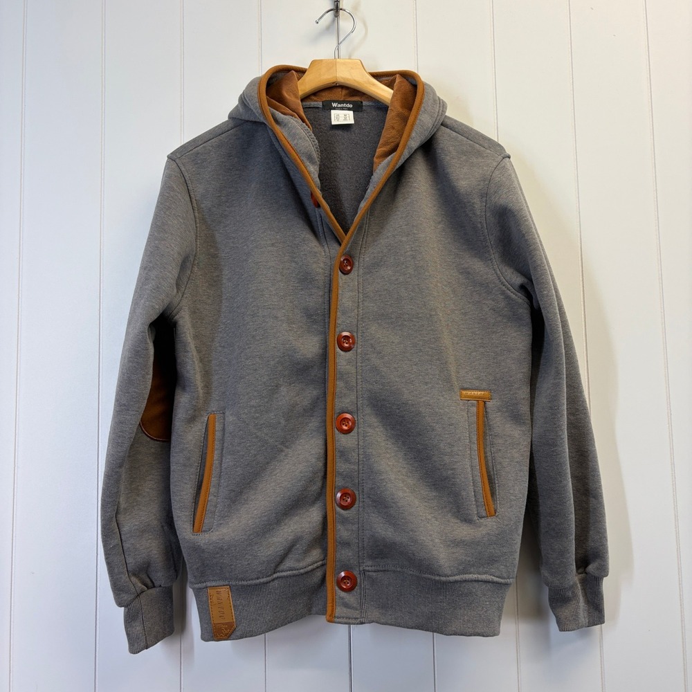 Wantdo Minimalist Elbow Patch Hoodie Jacket Women  Size M Outdoor Camping Cozy